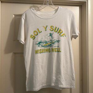 J. Crew Surf t-shirt White with yellow and green graphics Size: Small